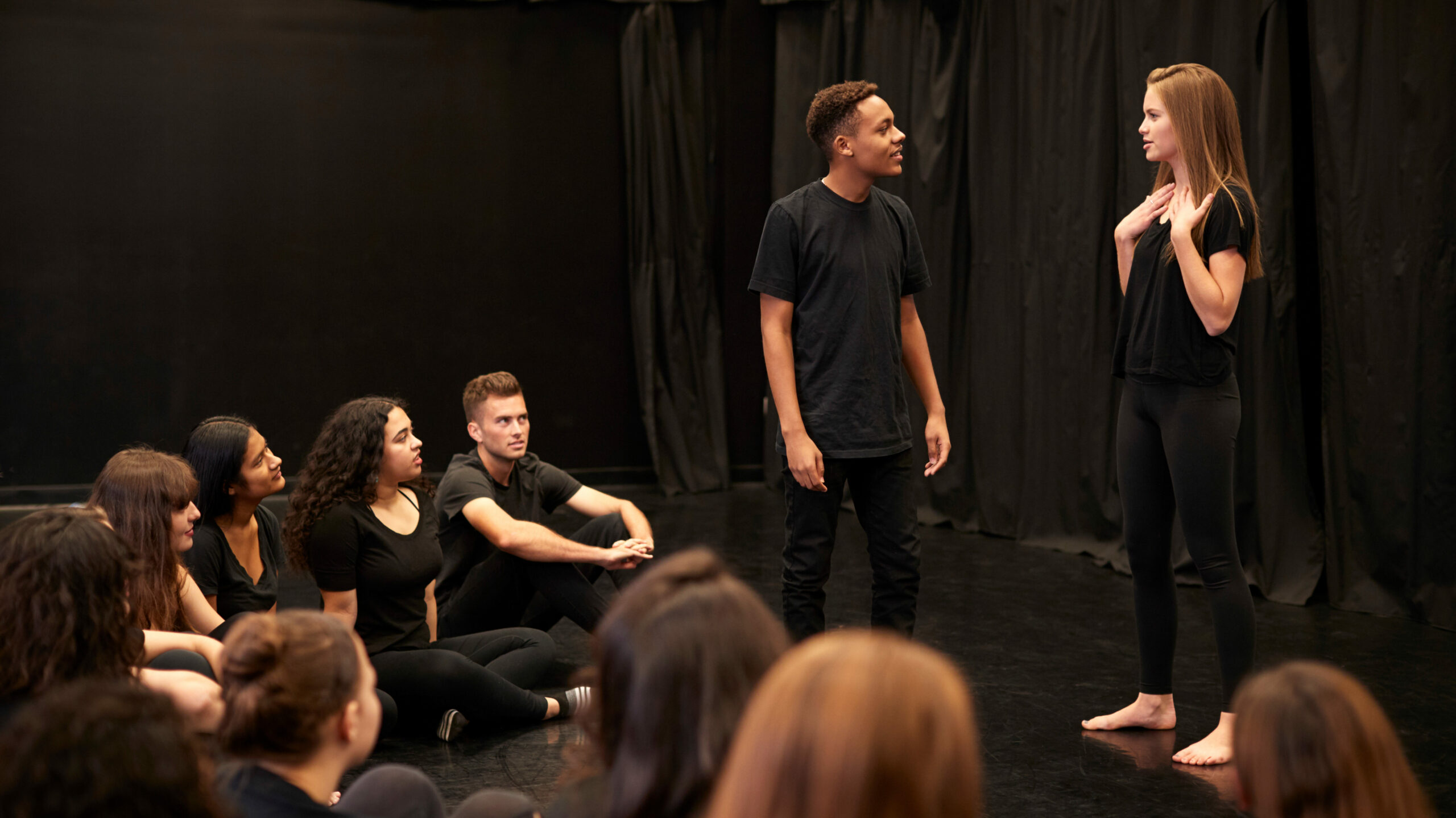 Children in acting workshop.